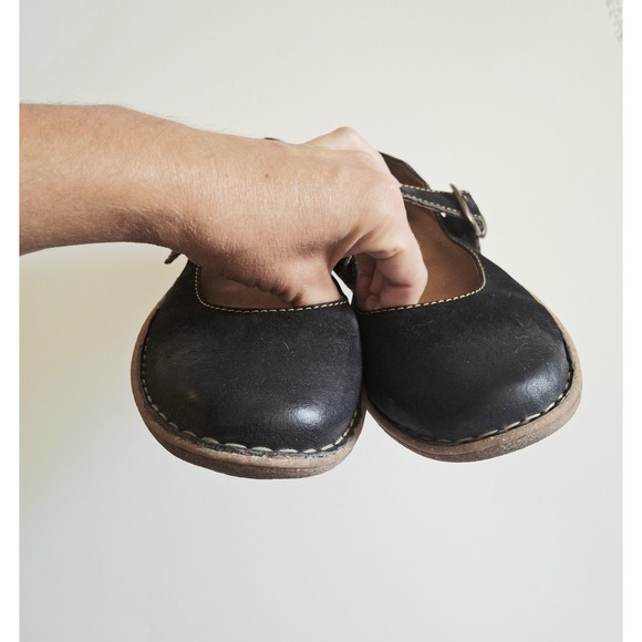 ‼️SOLD‼️BORN Naomi Women's Mary Jane Shoes Ballet Flats 9 Gothic Black Suede - Picture 3 of 7